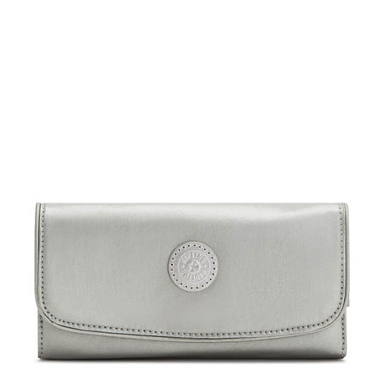 Kipling Money Land Metallic Snap Plånbok Silver | SE 1430BE